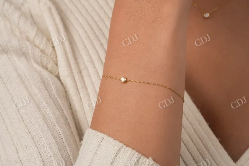 0.03CTW Natural Diamond Solitaire Bezel Set Bracelet