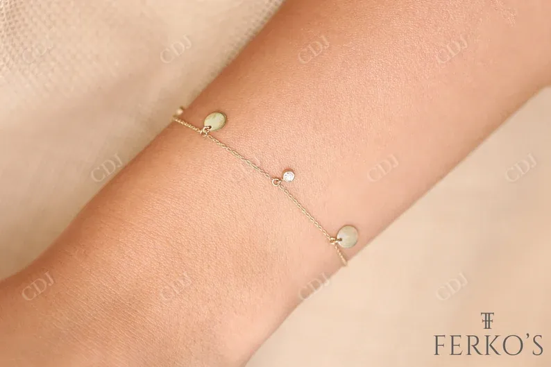 0.08Ctw Dangling Lab Grown Diamond Bracelet