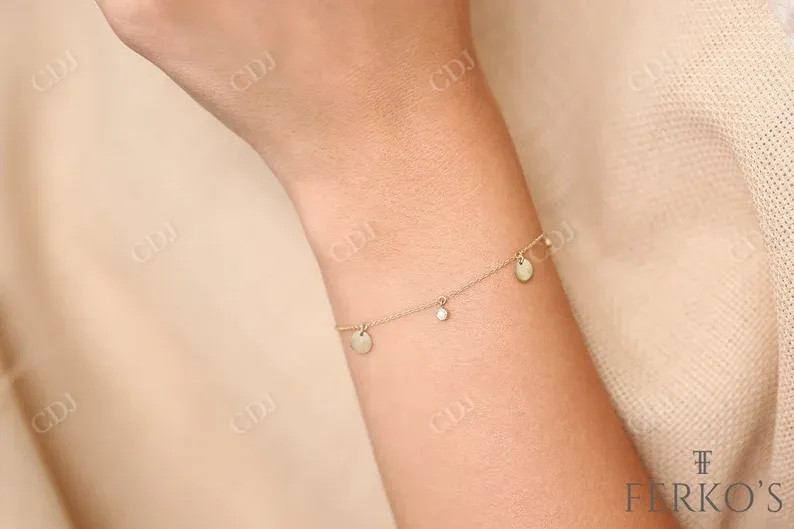 0.08Ctw Dangling Lab Grown Diamond Bracelet