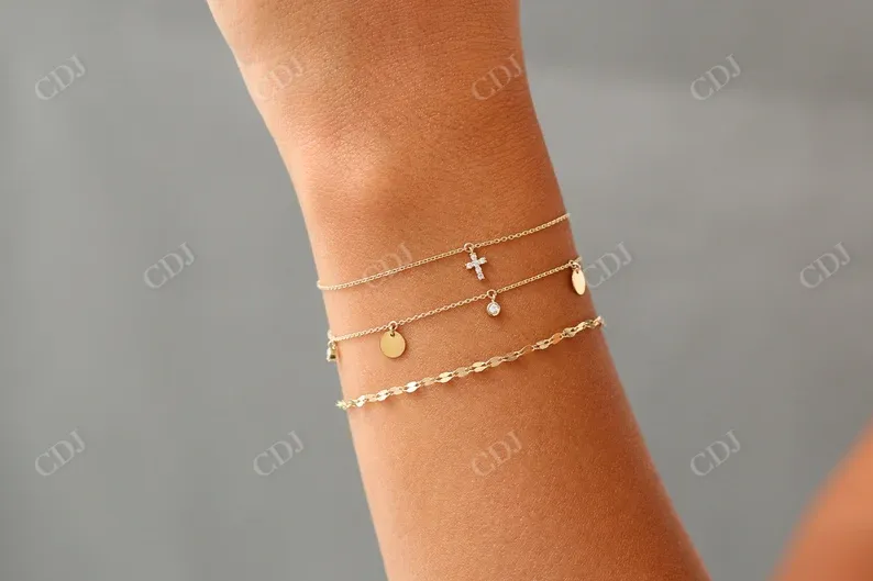 0.08Ctw Dangling Lab Grown Diamond Bracelet