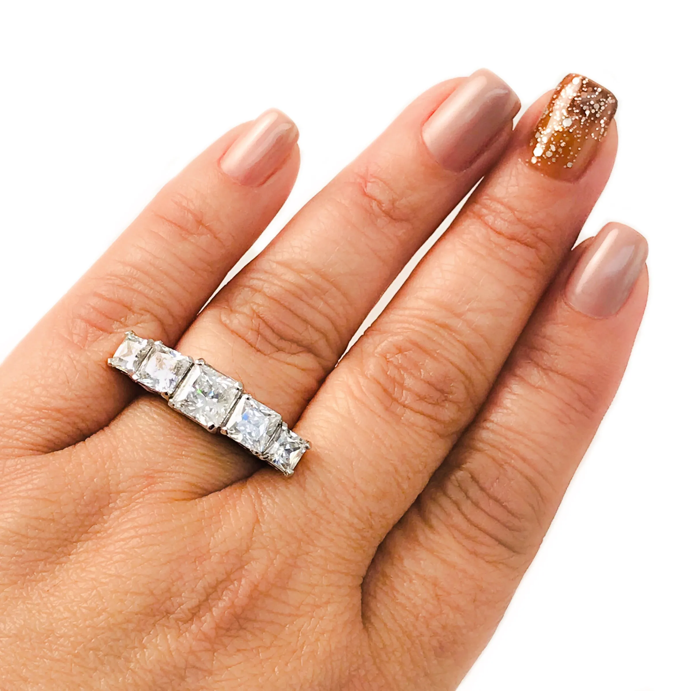 14k Custom Contemporary Cubic Zirconia Cocktail Ring