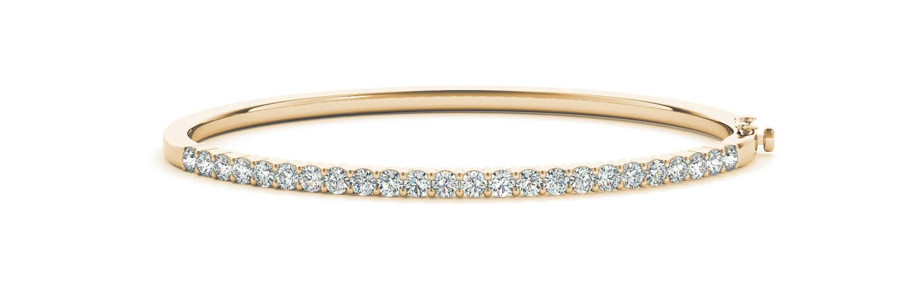 14K Diamond Bangle Prong Set Bracelet