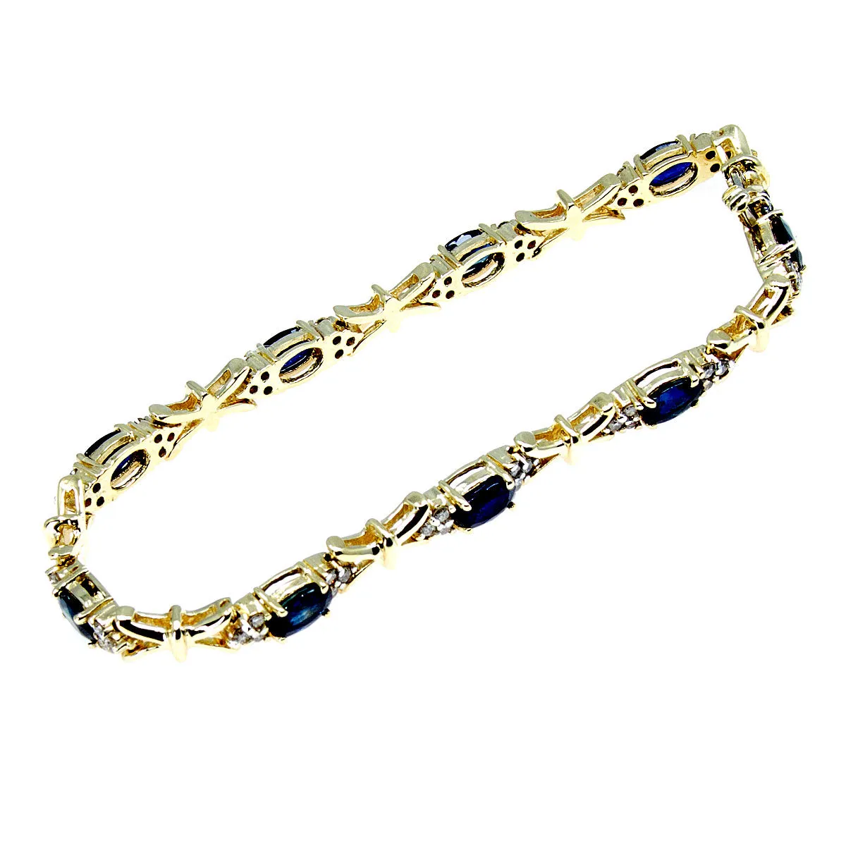 14K Sapphire & Diamond Bracelet