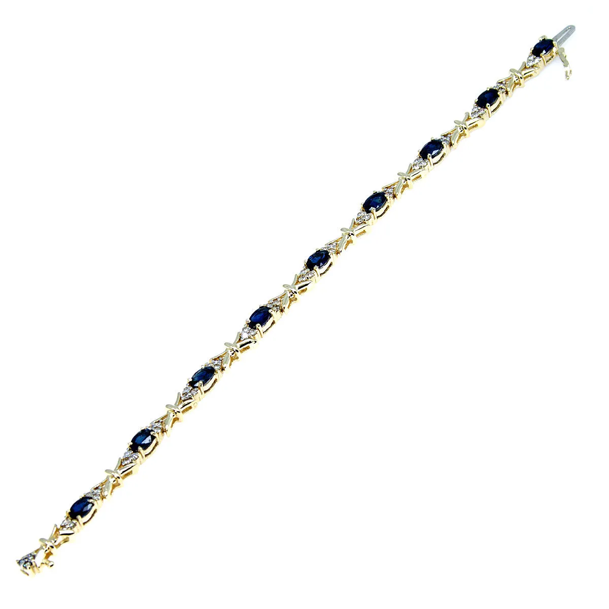 14K Sapphire & Diamond Bracelet