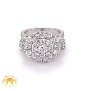 14k White Gold Cocktail Diamond Ring (round top)