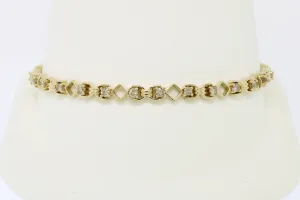 14K Yellow Gold 7.25" Diamond Tennis-Style Bracelet 1CTW TLB (Estate Jewelry)