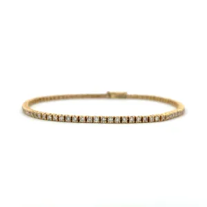 14K Yellow Gold Diamond Tennis Bracelet - 1.84ct