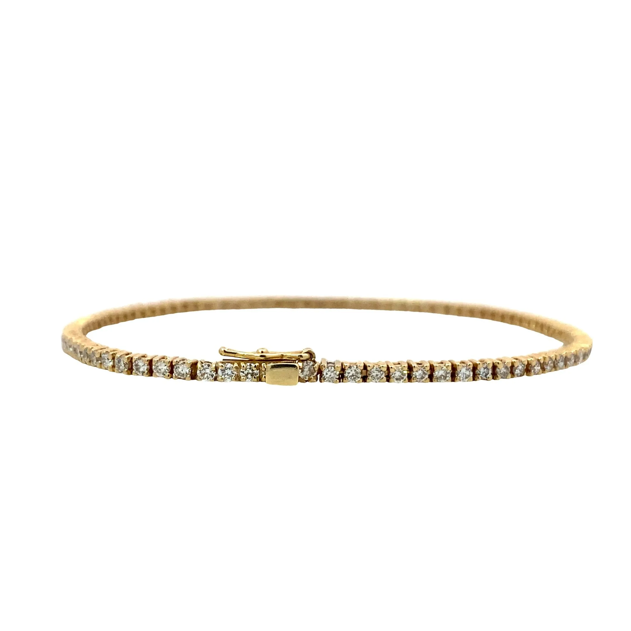 14K Yellow Gold Diamond Tennis Bracelet - 1.84ct