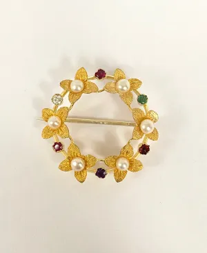 18ct Gold, Victorian 'REGARD' Acrostic, Multigem Brooch