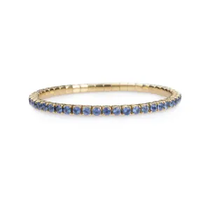 18K Gold Stretch Sky Blue Sapphire Tennis Bracelet, 2.25-8.58 Carats