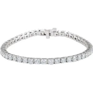 18K White 7 CTW Natural Diamond Line 7 1/4" Bracelet