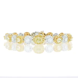 18k White and Yellow Fancy Colored Diamond Bracelet