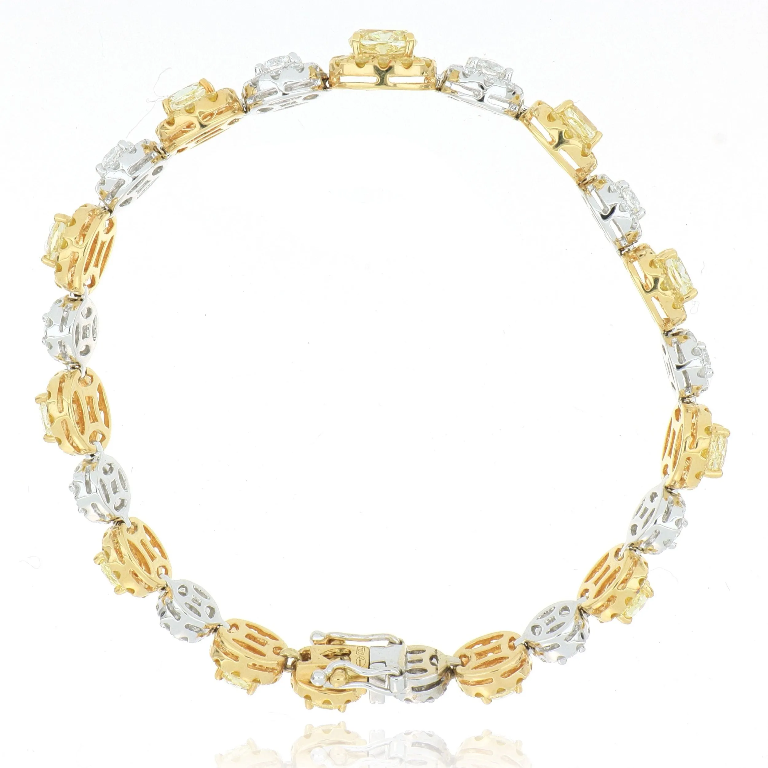 18k White and Yellow Fancy Colored Diamond Bracelet