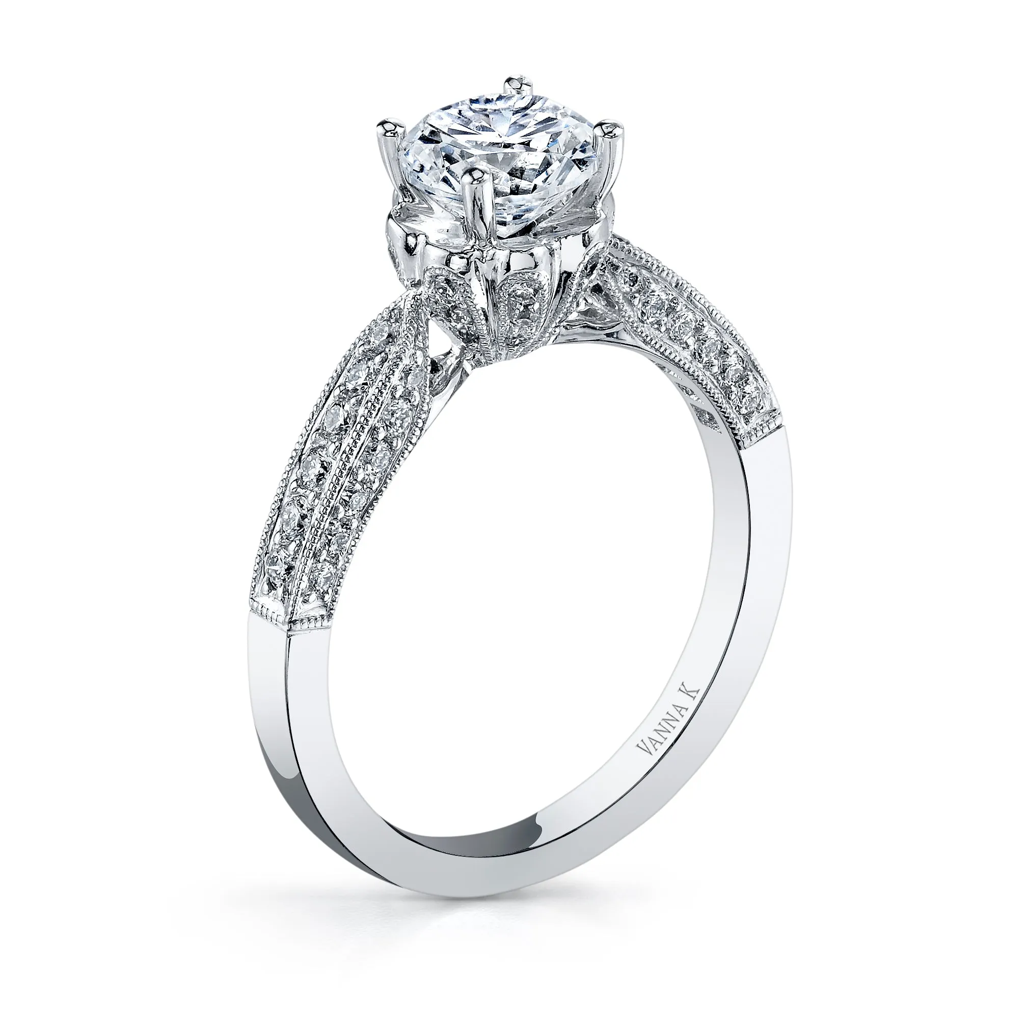 18K White Gold Diamond Engagement Ring