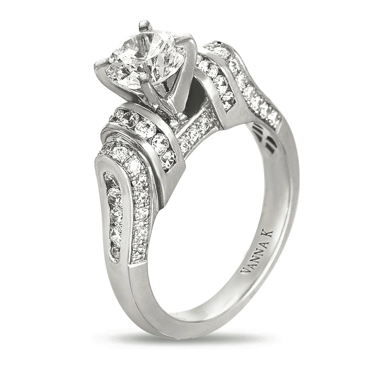 18K White Gold Diamond Engagement Ring