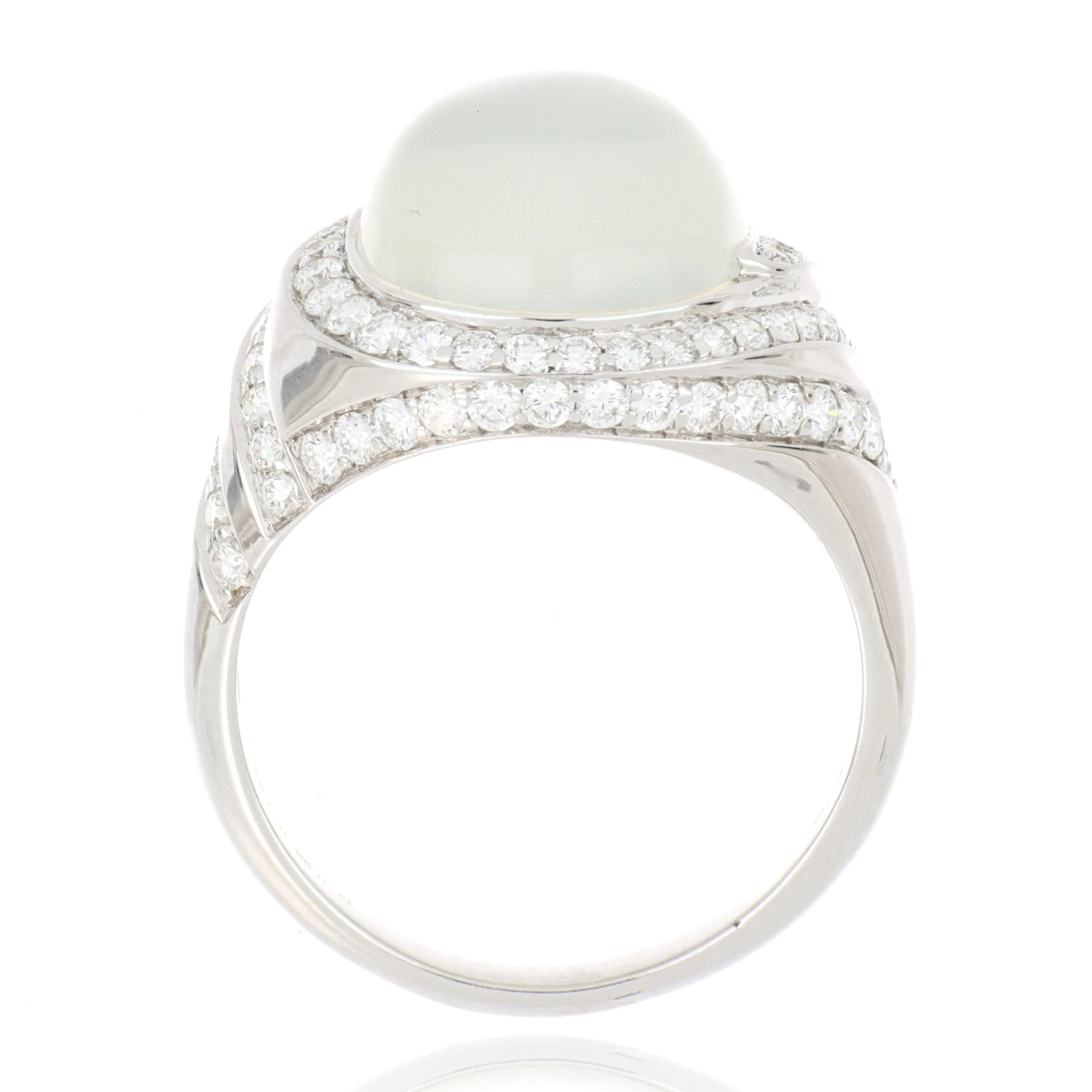 18k White Gold Moonstone and Diamond Cocktail Ring