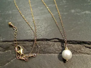 18" - 19" Pearl, Gold Filled Necklace