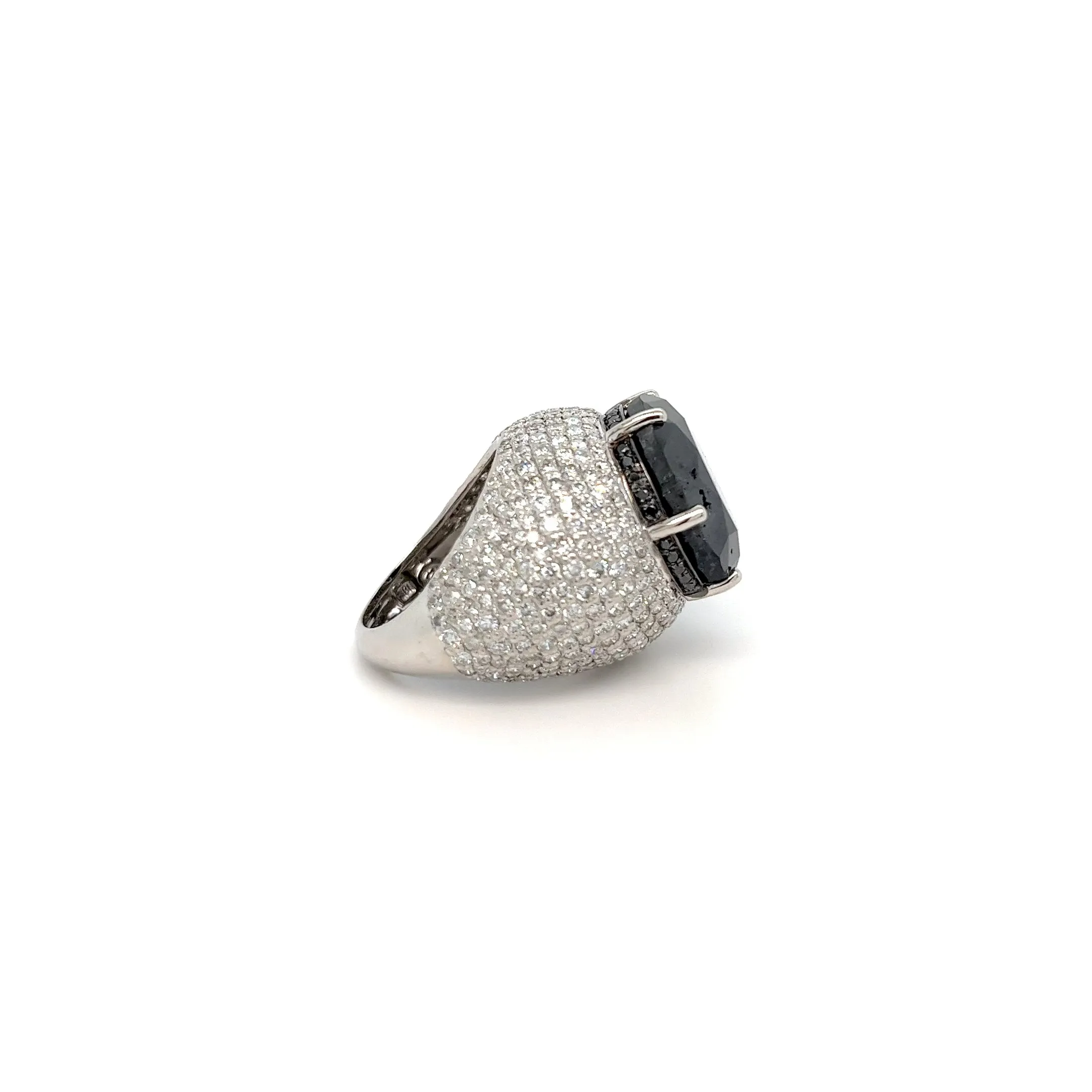 21.92 carat Black Diamond Cocktail Ring