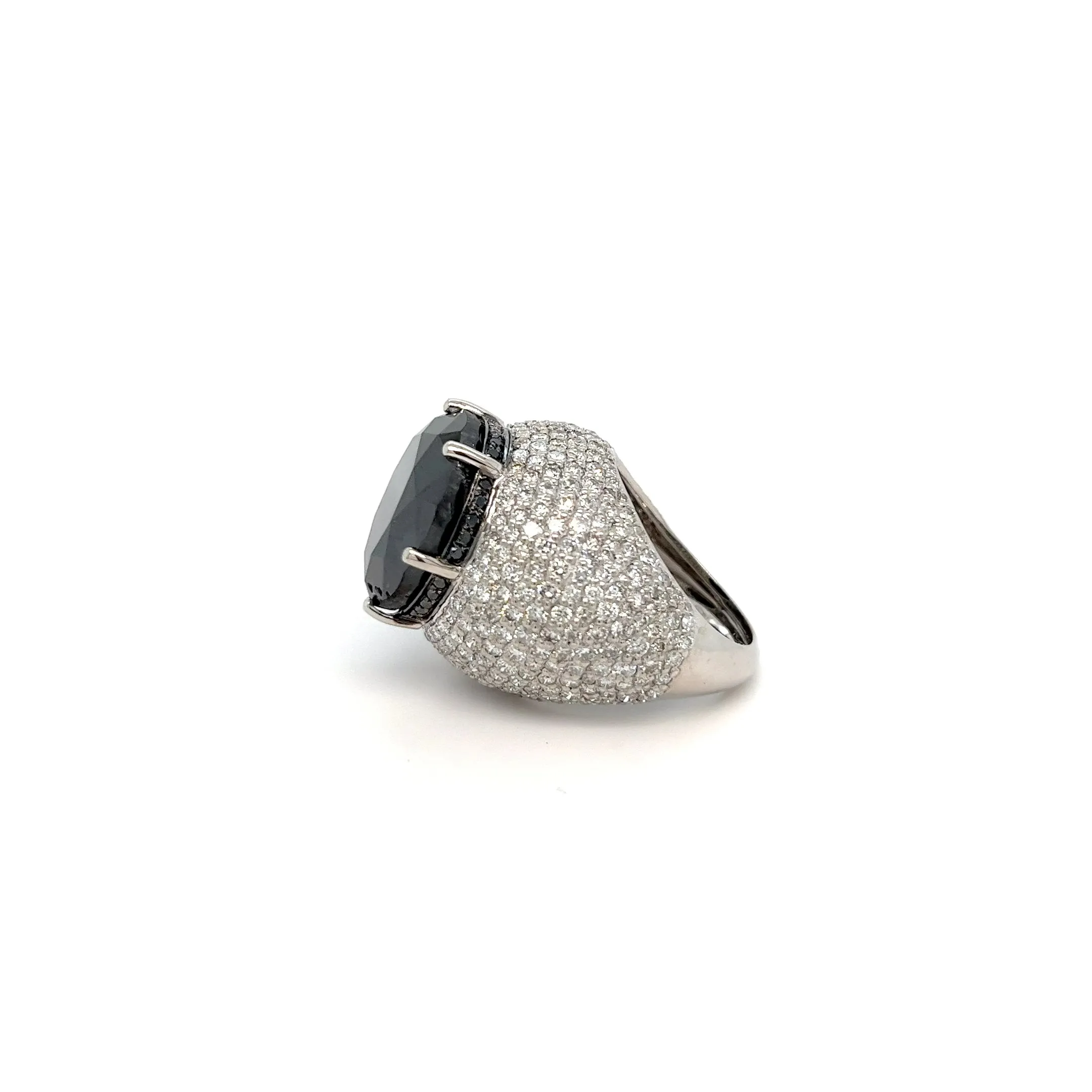 21.92 carat Black Diamond Cocktail Ring