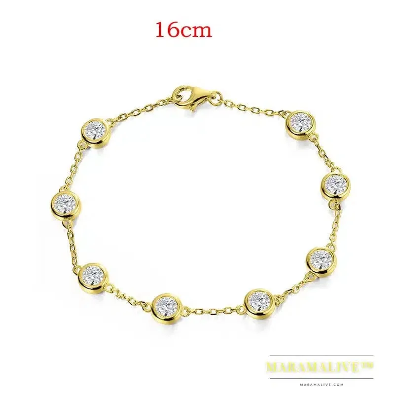 4/5mm Classic Bubble Moissanite Bracelet for Women 8 Stones Sparkling Lab Diamond Tennis Bracelet 925 Sterling Silver GRA