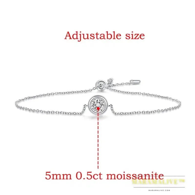 4/5mm Classic Bubble Moissanite Bracelet for Women 8 Stones Sparkling Lab Diamond Tennis Bracelet 925 Sterling Silver GRA