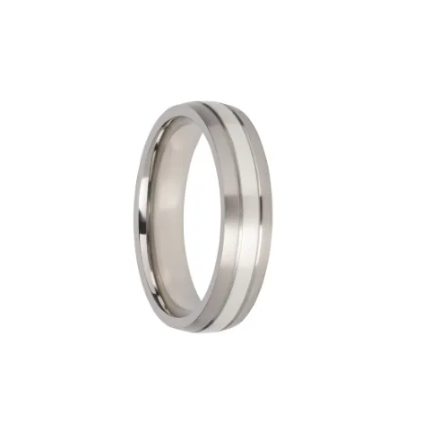 5.5mm Titanium & Silver Two Tone Band