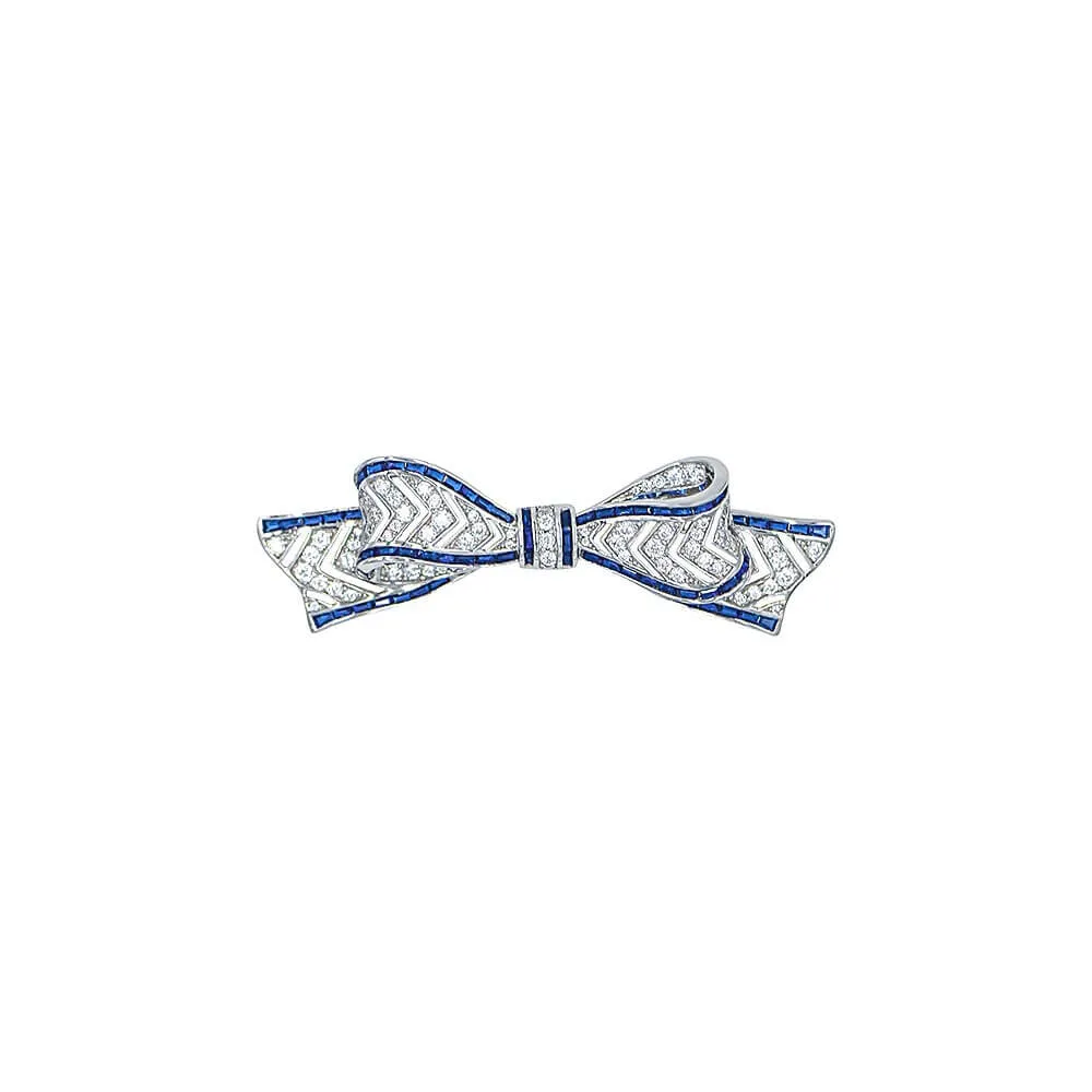 925 Silver Vintage Bow Brooch