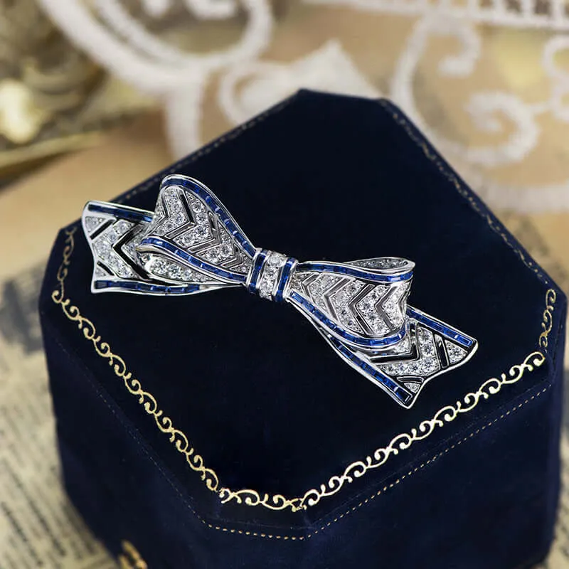 925 Silver Vintage Bow Brooch