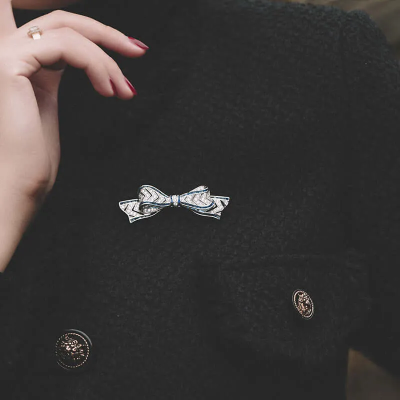 925 Silver Vintage Bow Brooch