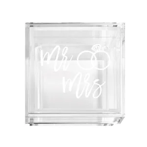 Acrylic Wedding Ring Box, 2 Ring Slot, Ring Box Display for Wedding, Proposal, Engagement Rings