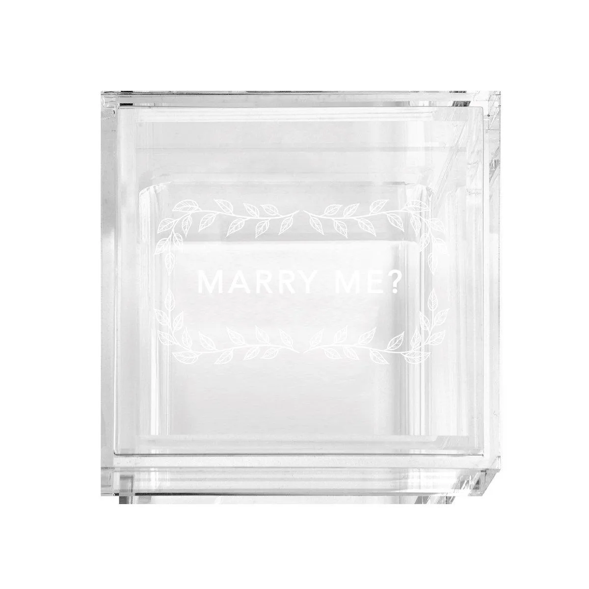 Acrylic Wedding Ring Box, 2 Ring Slot, Ring Box Display for Wedding, Proposal, Engagement Rings