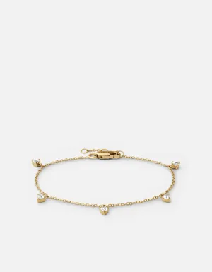 Adora Heart Bracelet, Gold Vermeil/Sapphire