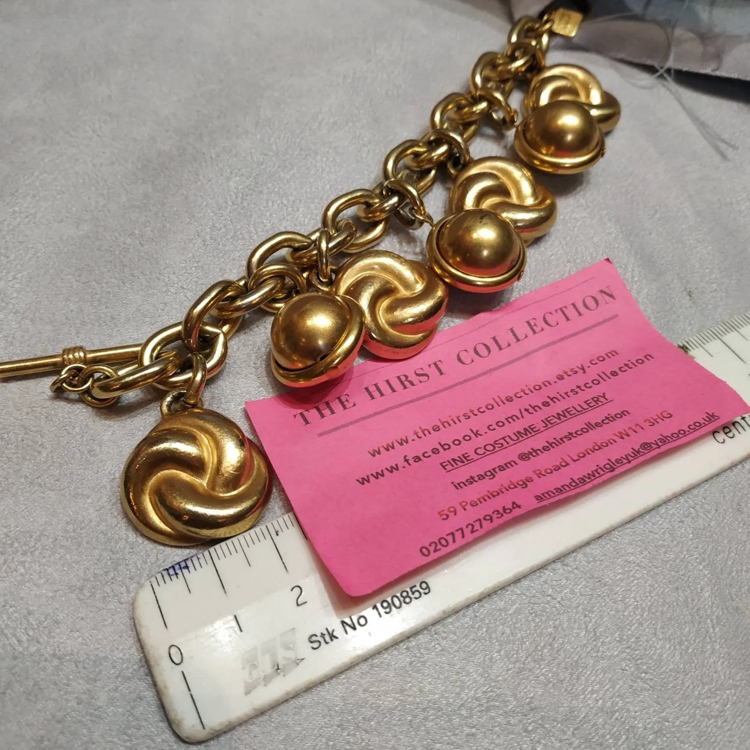 Ann Klein golden charm bracelet vintage