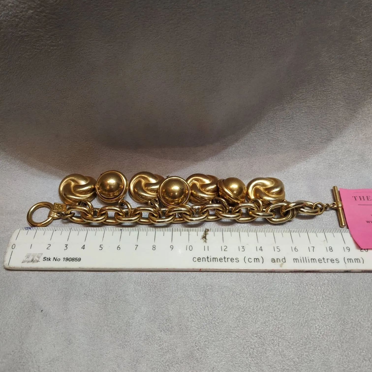 Ann Klein golden charm bracelet vintage