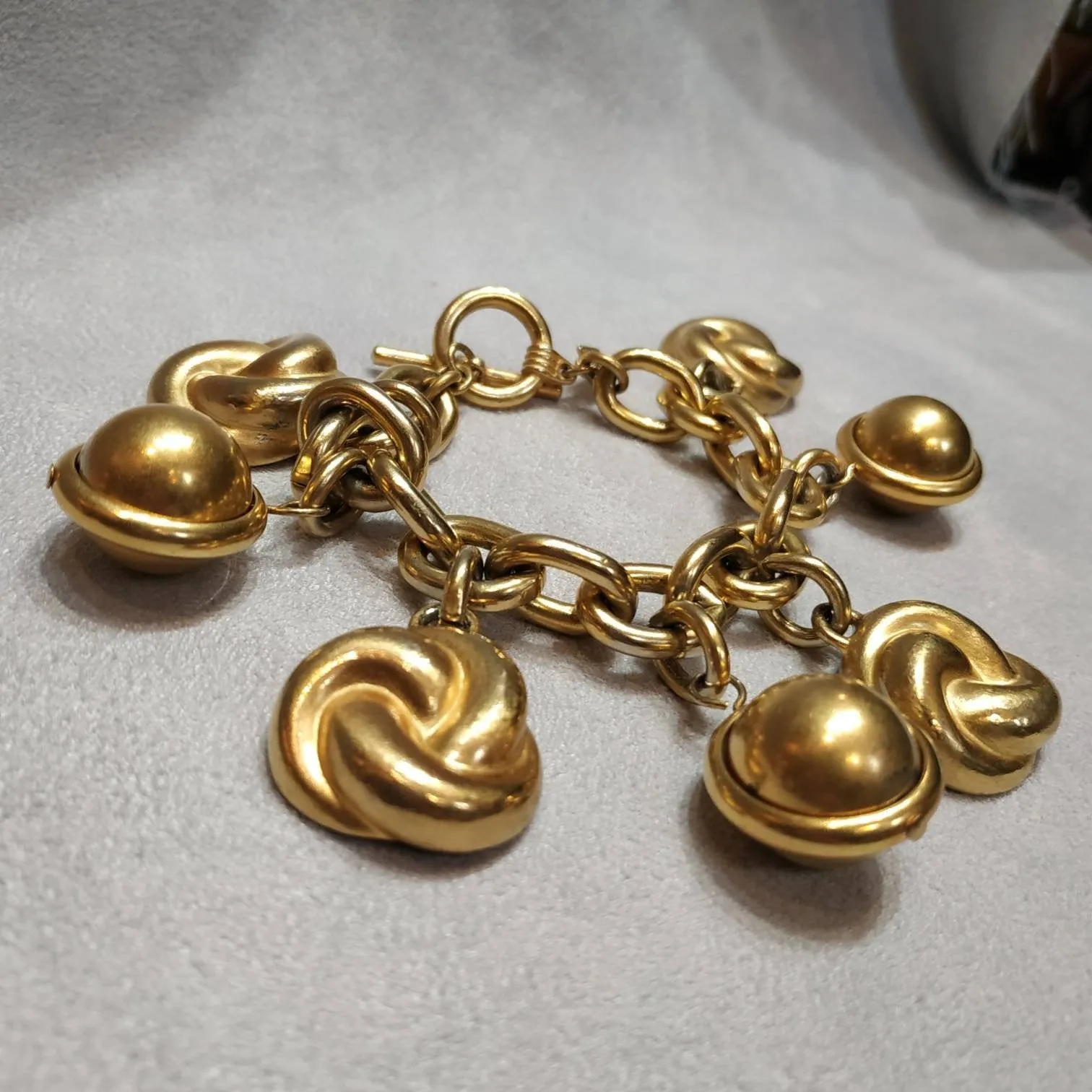 Ann Klein golden charm bracelet vintage