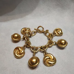 Ann Klein golden charm bracelet vintage