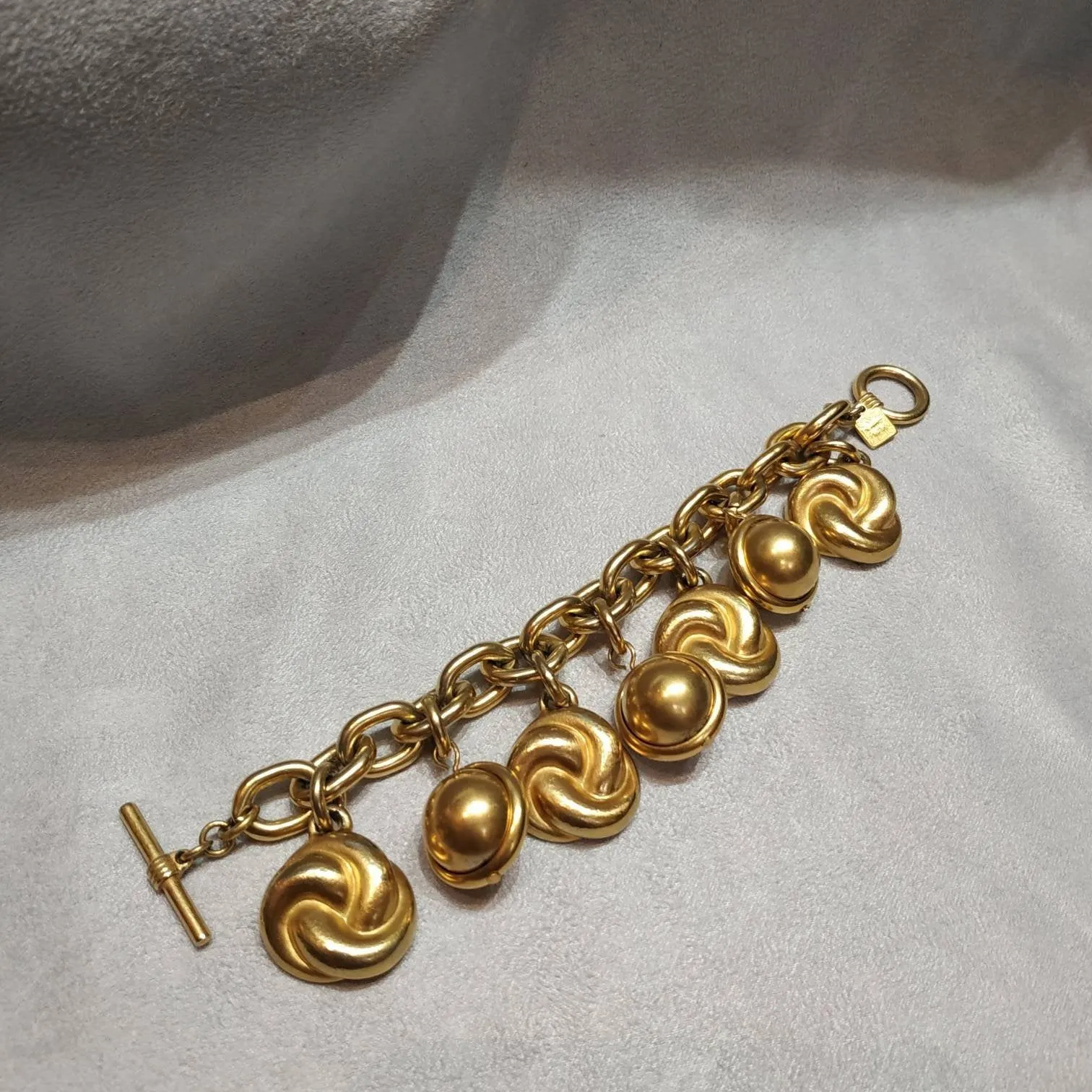 Ann Klein golden charm bracelet vintage