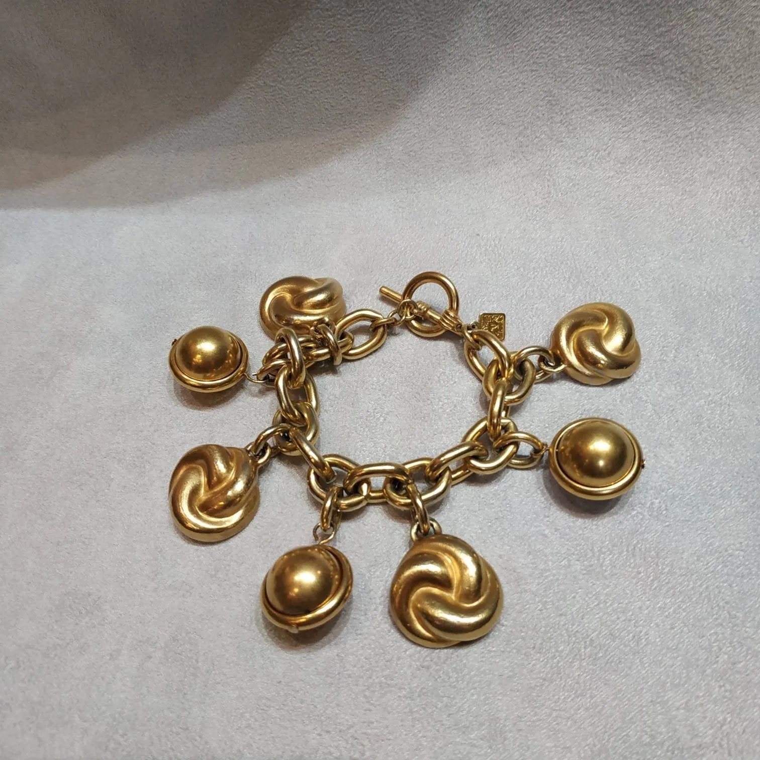 Ann Klein golden charm bracelet vintage