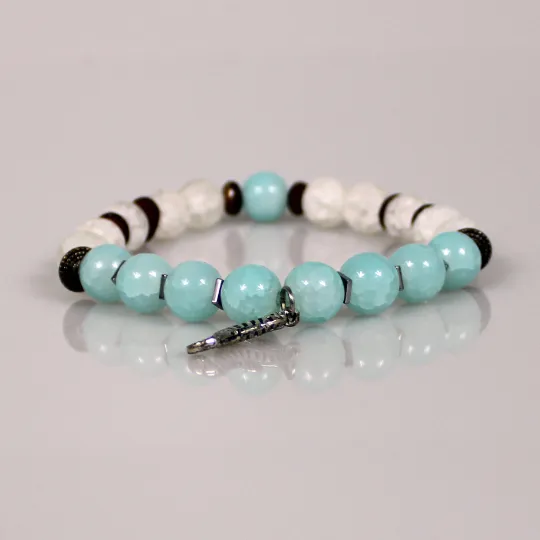 Aquamarine Bead Bracelet