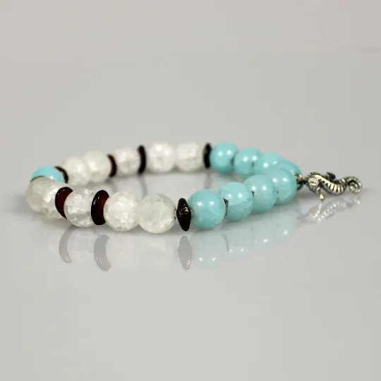 Aquamarine Bead Bracelet