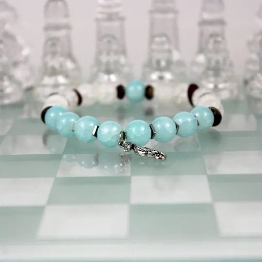 Aquamarine Bead Bracelet