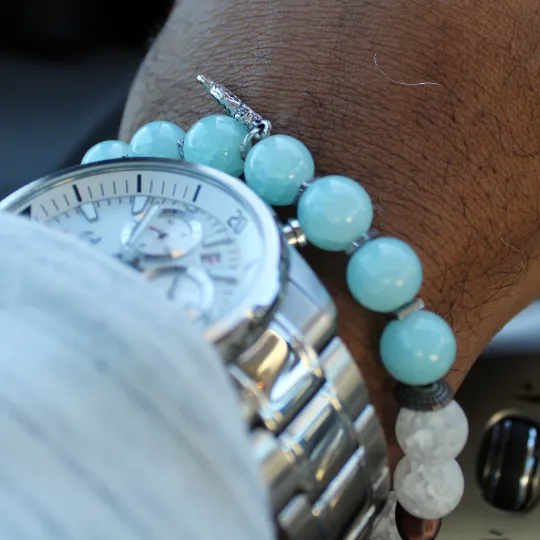 Aquamarine Bead Bracelet