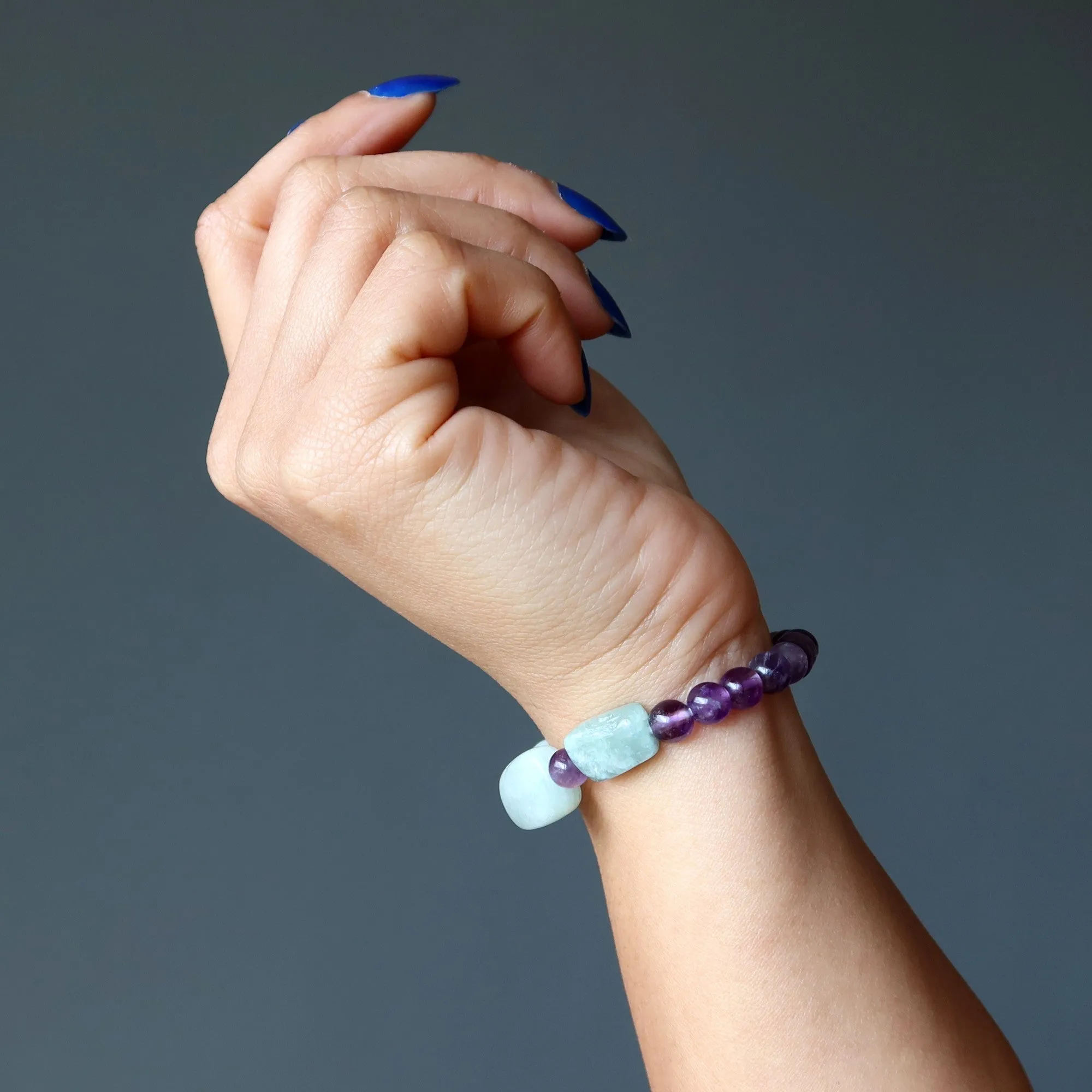 Aquamarine Bracelet Amethyst Serenity Purple Blue