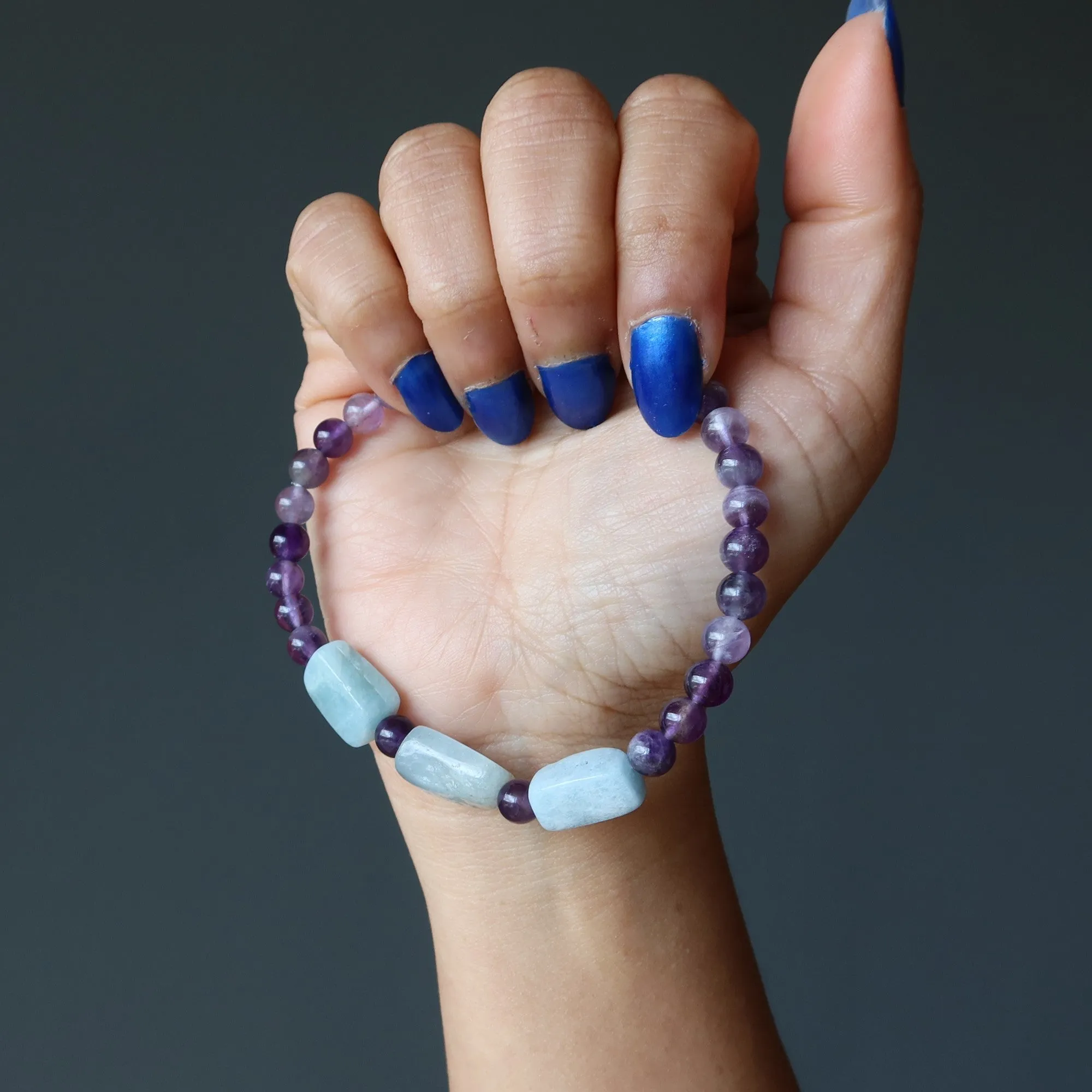 Aquamarine Bracelet Amethyst Serenity Purple Blue