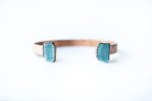 Aquamarine Cuff Bracelet | Raw Aquamarine Crystal Cuff Bracelet