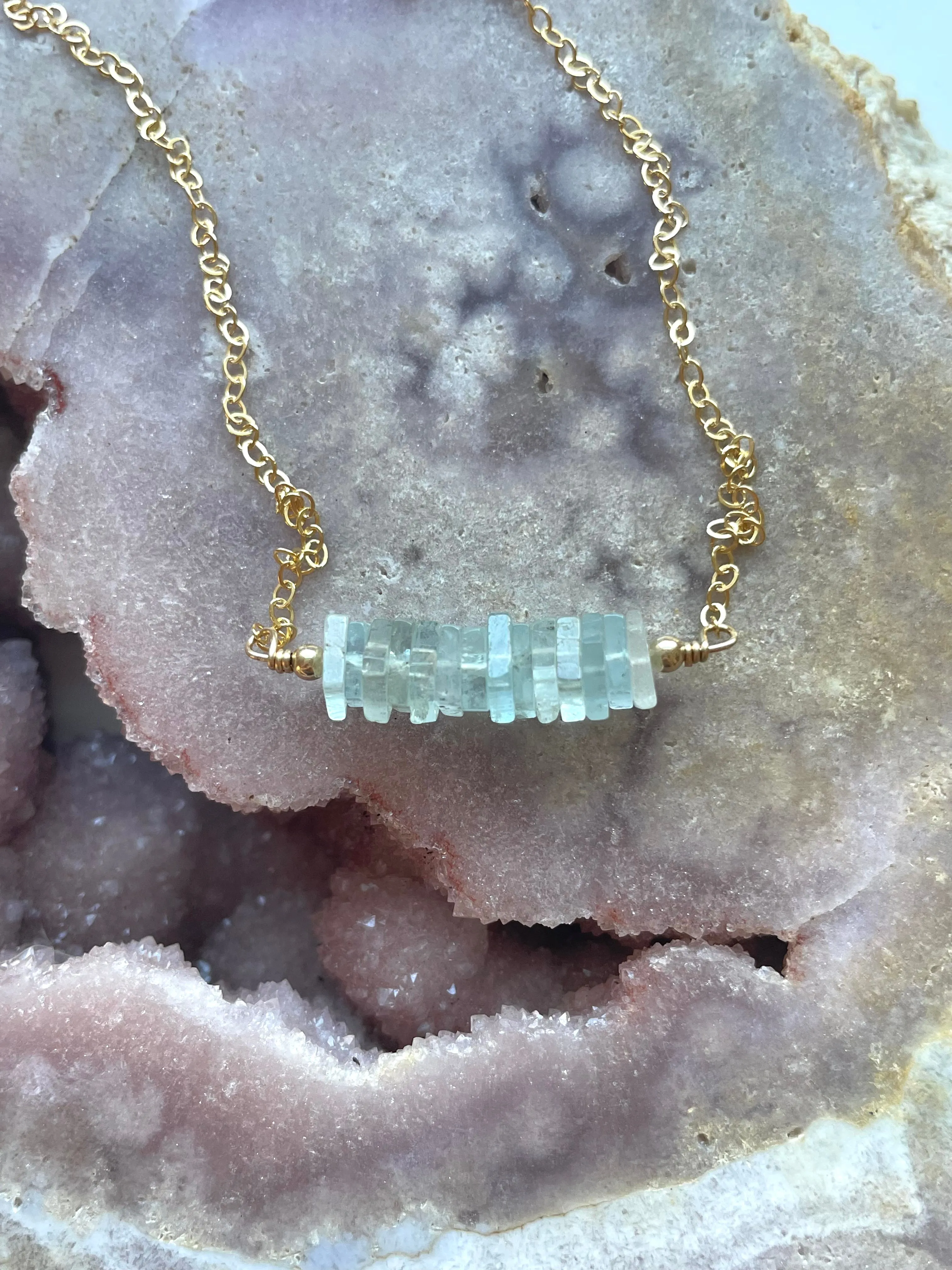 Aquamarine Gemstone Necklace