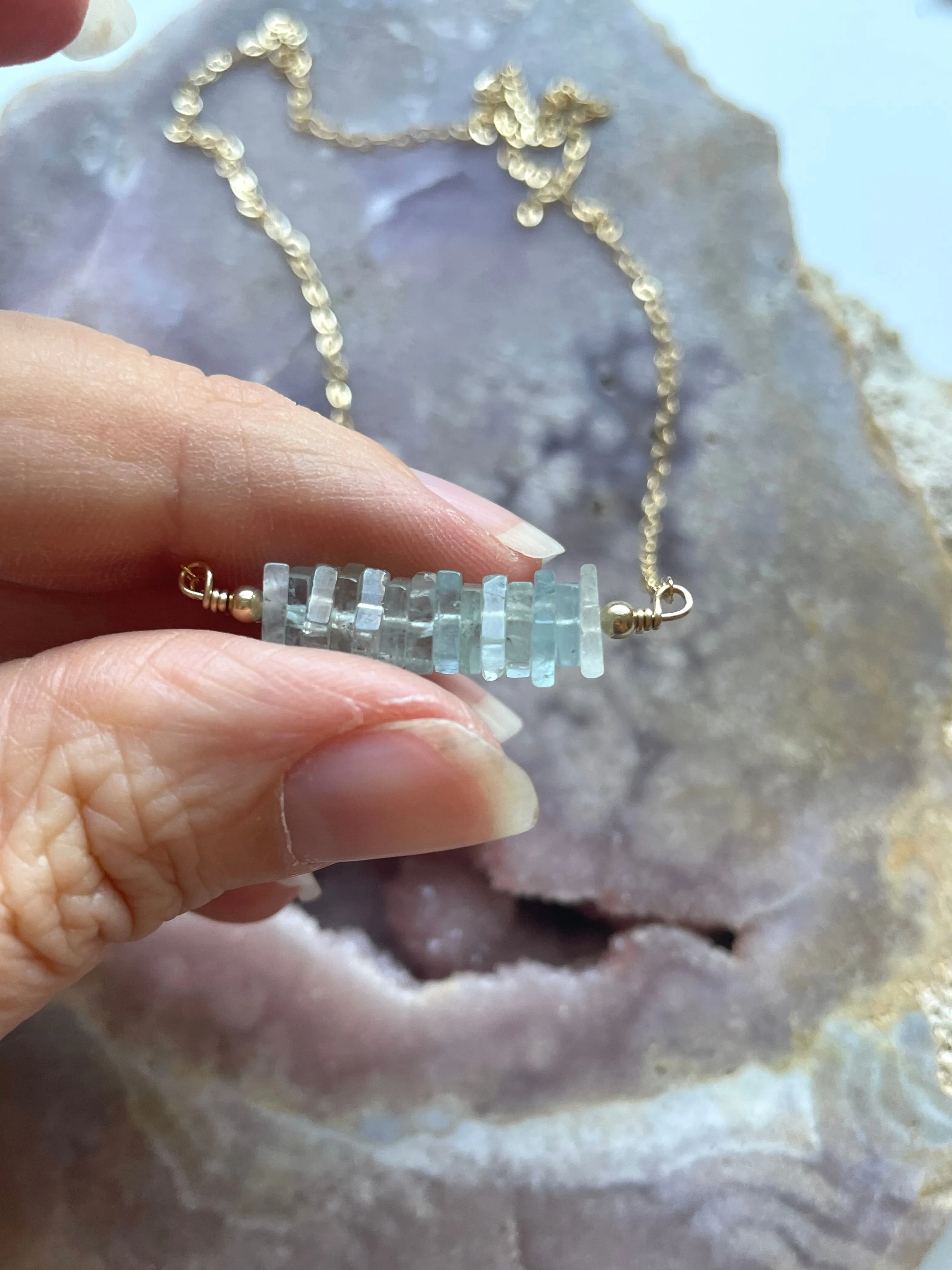 Aquamarine Gemstone Necklace