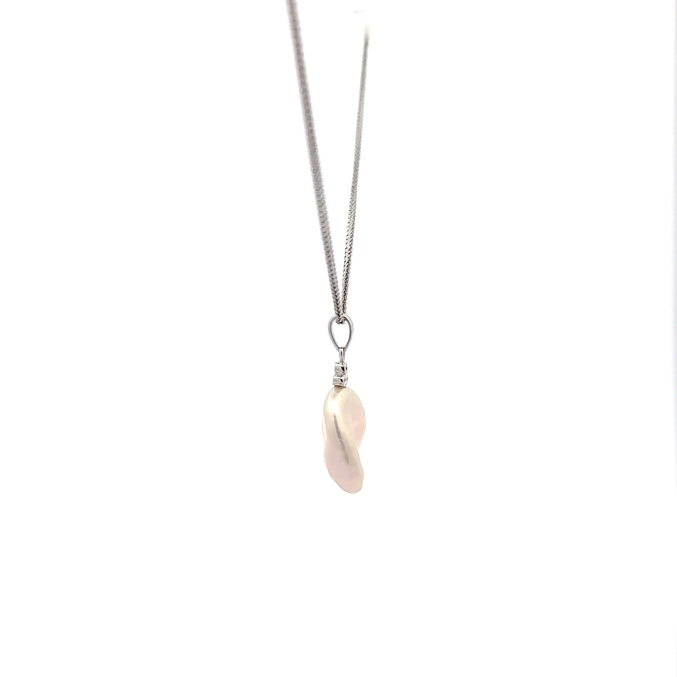 Baikalla 14k White GoldPearl Pendant Necklace With Diamonds