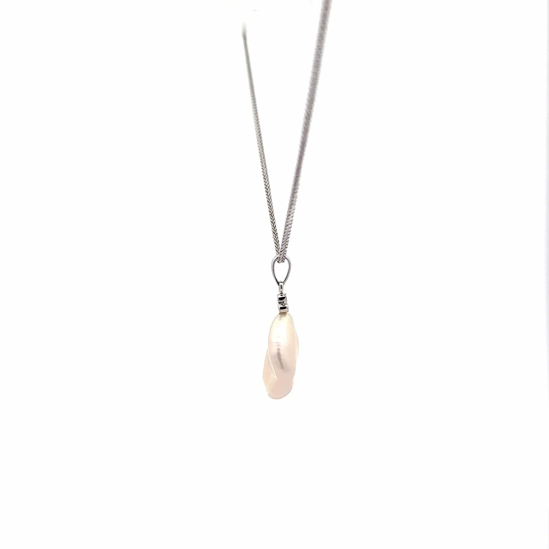 Baikalla 14k White GoldPearl Pendant Necklace With Diamonds