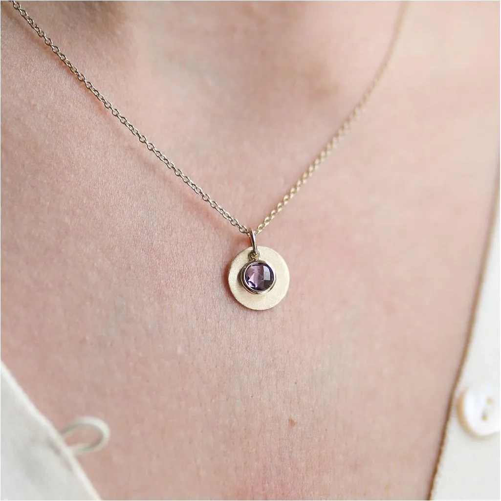 Bali  9ct Gold Amethyst February Birthstone Necklace